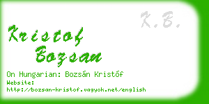 kristof bozsan business card