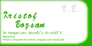 kristof bozsan business card